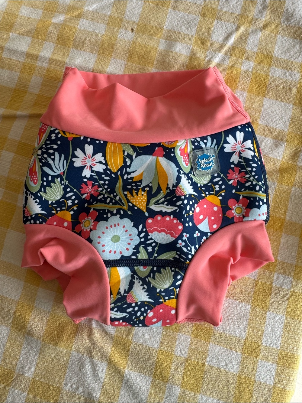 Splash About Floral Swim Nappy with Coral Trim